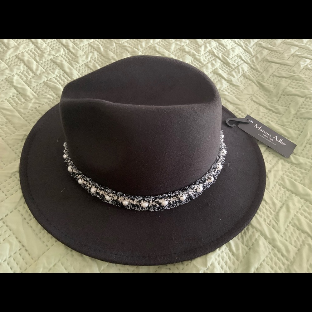 Marcus Adler Fringe and Pearl Trim Fedora